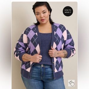 Torrid Vegan Cashmere Cardigan V-Neck Drop Shoulder Sweater Size 2